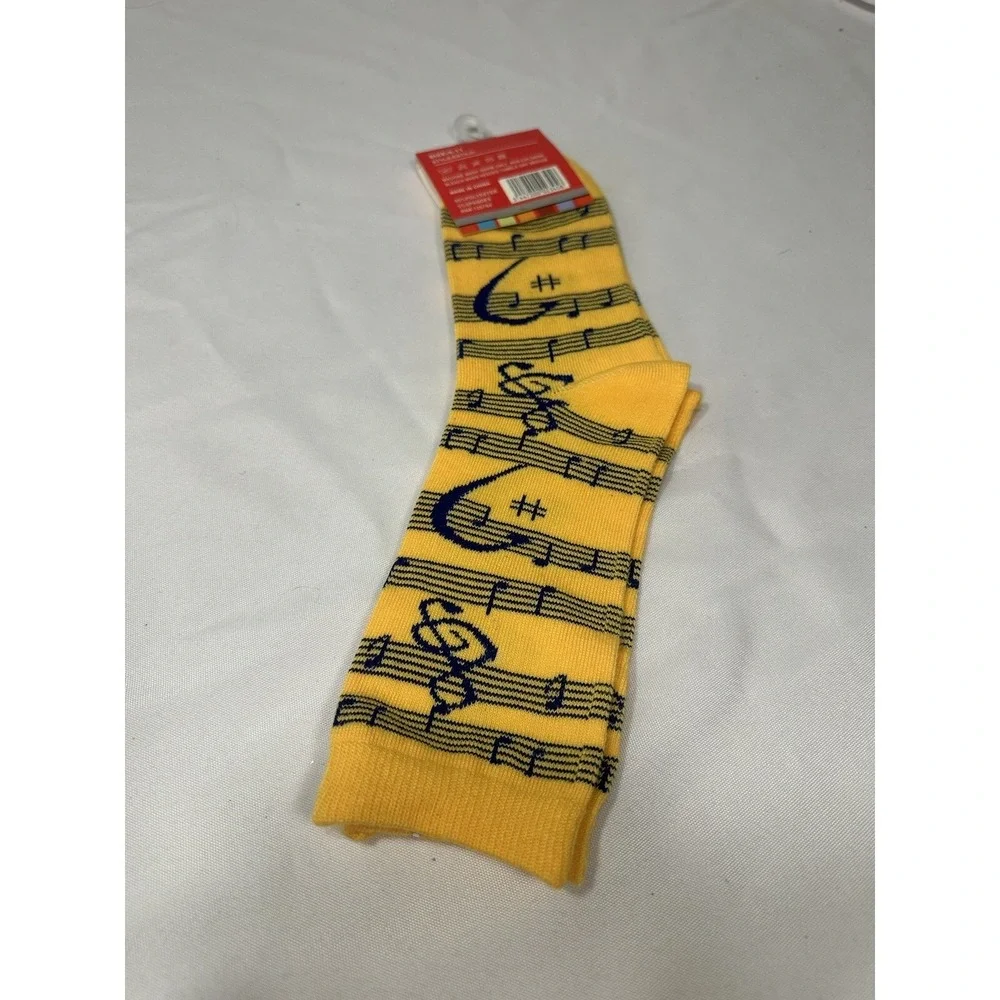 1 pair YELETE womens music knee‎ high crew socks size 9-11